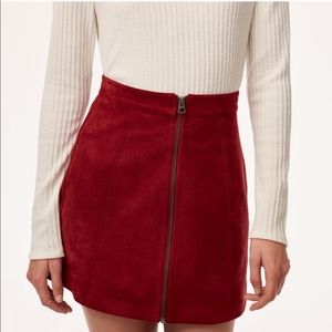 ARITZIA Wilfred Free Red Suede Mini Skirt, Size 2